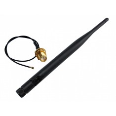 Antena 433MHz 5dbi + Cabo Pigtail UFL/IPX4 1,5mm Mini com SMA Fêmea