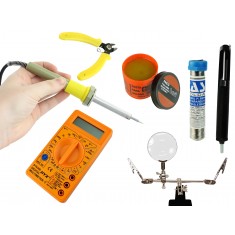 Kit Eletrônica e Solda Iniciante 8 Peças 127V