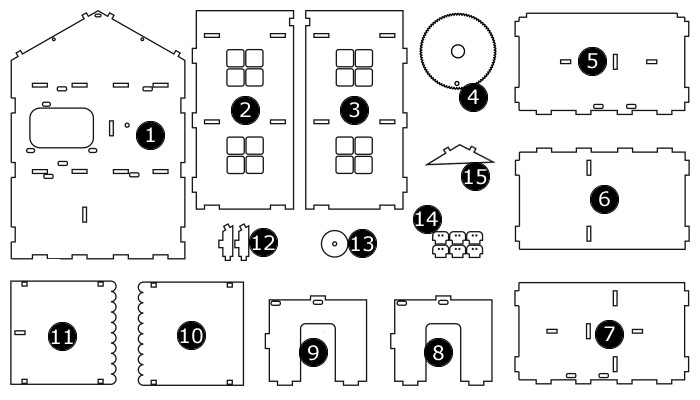 Estrutura em MDF para Mini Casa Sustentável DIY - [1027392]