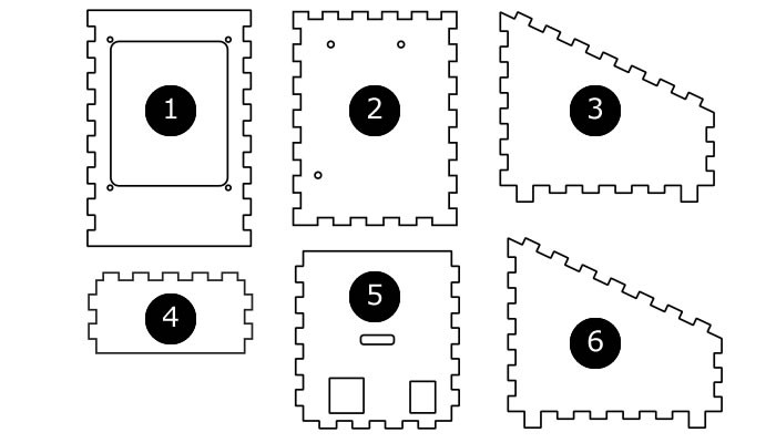 Suporte para Teclado Matricial 3x4 12 Teclas - Case Inclinado em MDF - [1027404]