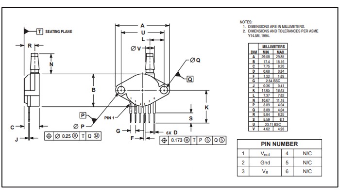 Sensor de Pressão Absoluta para Arduino - MPX5700AP - [1027491]