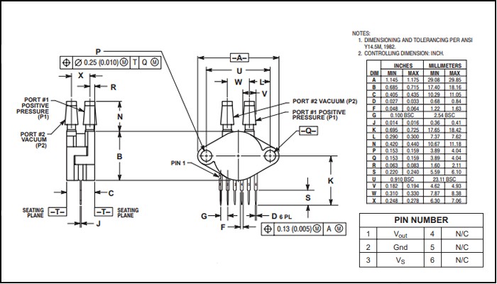 Sensor de Pressão Diferencial para Arduino - MPX5700DP - [1027493]