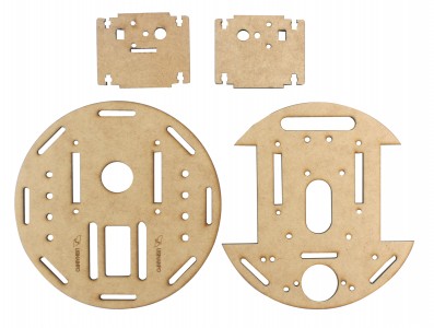 Estrutura MDF para Carro Robô Redondo 2WD - Imagem 2