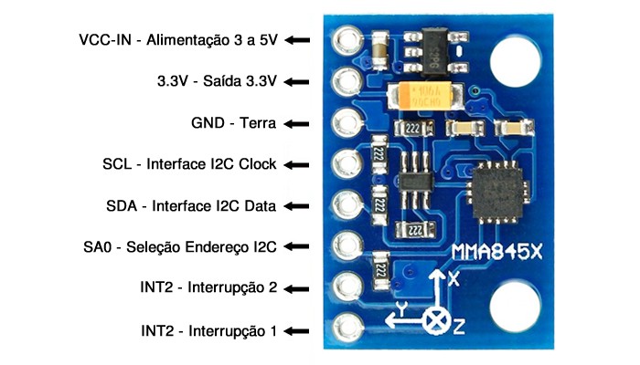 Acelerômetro Arduino 3 Eixos - MMA8452 - [1027608]