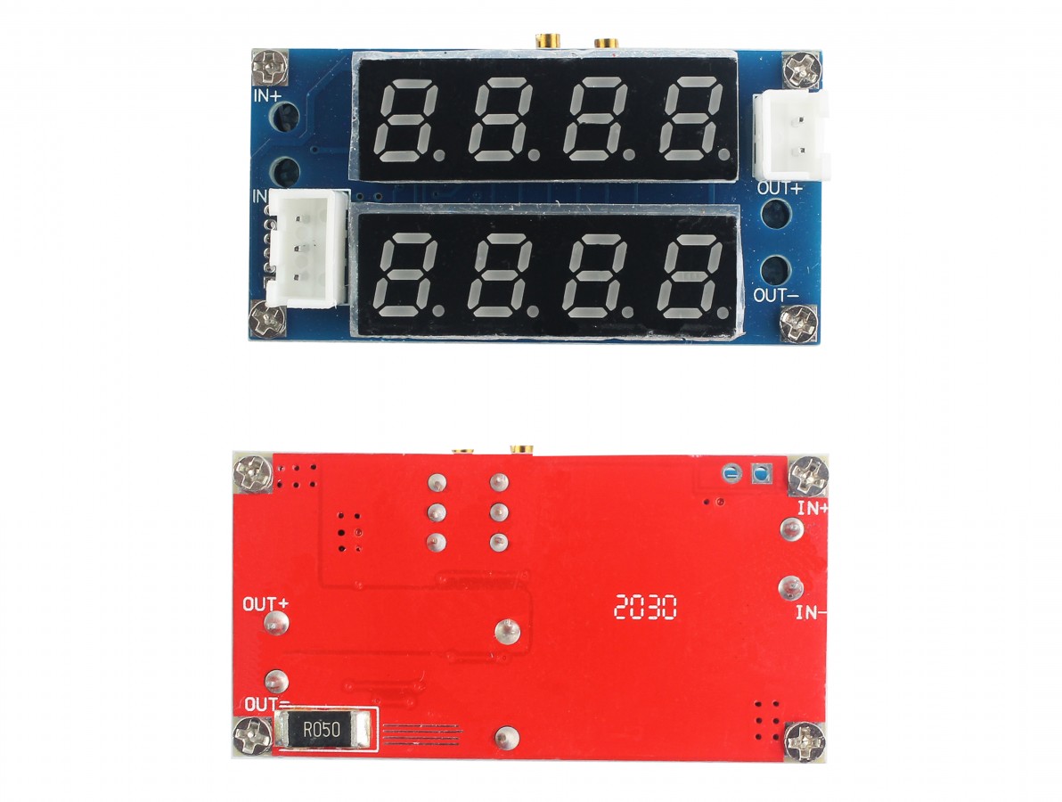 Regulador de Corrente e Tensão Ajustável com Display 5A Step Down Dc Dc com Voltímetro e Amperímetro XL4015 - 1,25 a 30VDC