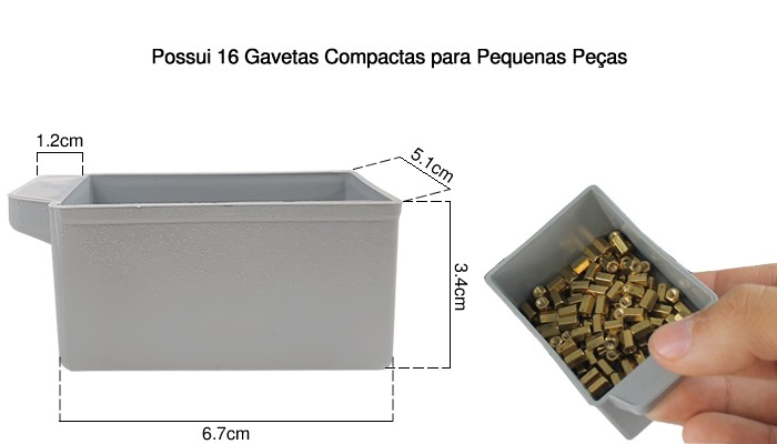 Gaveteiro de Plástico / Organizador 7001 Modular com 16 Gavetas - [1027826]