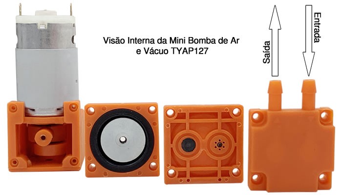 Mini Bomba de Ar e Vácuo 12V TYAP127 5L/Min - [1027828]