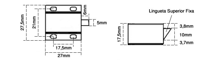 Fechadura Elétrica Solenóide 12V NF Compacta FEC-91 - Lingueta Superior - [1027872]