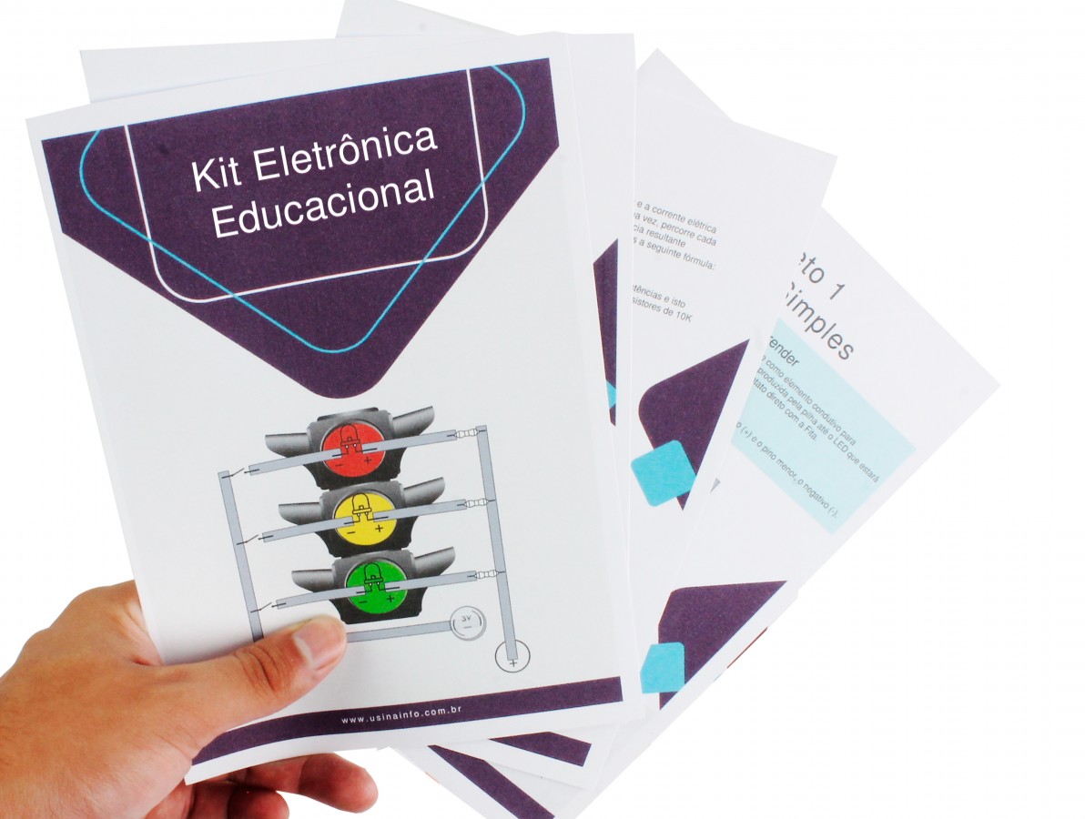 Kit Eletrônica Educacional com 8 Projetos ?Circuitos de Papel? - KES8- Imagem 4