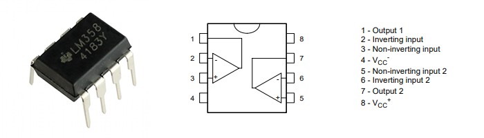 LM358 Amplificador Operacional - Kit com 5 Unidades - [1027926]