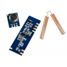 Transmissor RF 433MHz + Receptor RF com Chip Super Heteródino + Antenas - STX882