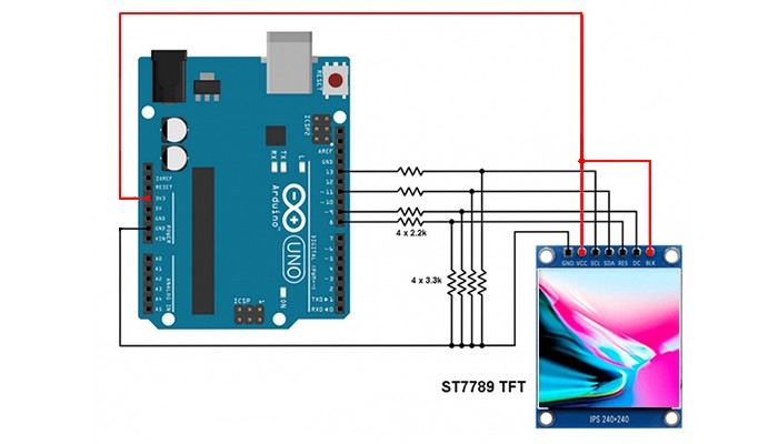 Esquemático Display TFT LCD 1.3