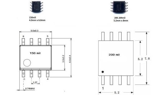 Adaptador SOIC8/16 SOP8/16 150mil Dip16 para Gravador de Bios Eeprom - [1028477]