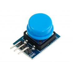 Módulo Botão Push Button 12mm com Capa Azul 3 Pinos