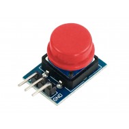 Módulo Botão Push Button 12mm com Capa Vermelha 3 Pinos