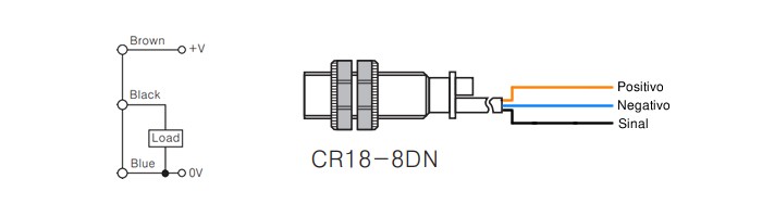 Sensor Capacitivo de Proximidade CR18-8DP PNP NA - [1028541]