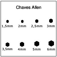 Jogo de Chaves Allen 8 Peças (1,5 a 6mm) Metálicas - [1028695]