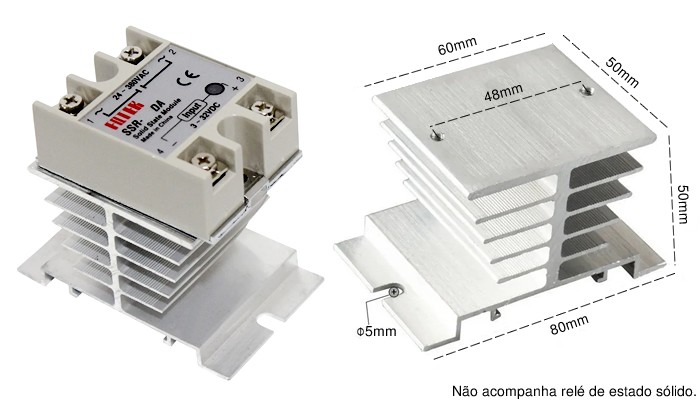 Dissipador de Calor para Relé Estado Sólido SSR - [1029045]