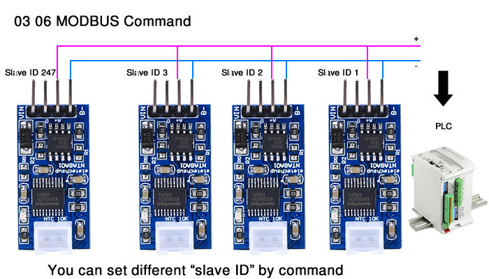 Conversor RS485 para Sensor NTC 10K Modbus RTU - [1029178]