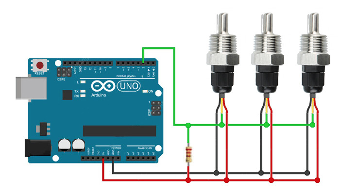 Sensor de Temperatura DS18B20 à Prova D'Água com Rosca G 1/2 - [1029518]