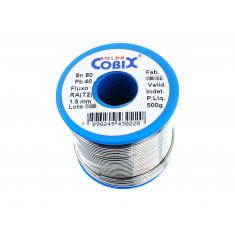 Fio de Estanho para Solda 1.5mm Liga 60/40 Rolo 500g - Cobix
