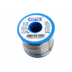 Fio de Estanho para Solda 1.0mm Liga 60/40 Rolo 500g - Cobix