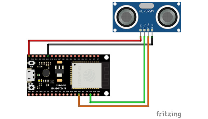 Conexão Sensor Ultrassônico HC-SR04 com ESP32 - [1029866]