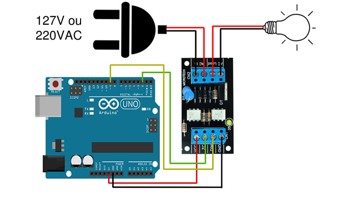 Esquemático Projeto Módulo Dimmer para Arduino Pic MC-8A - [1029946]