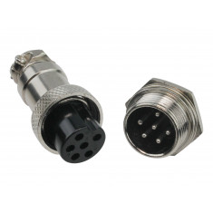 Conector Mike GX15 6 Vias Macho e Fêmea