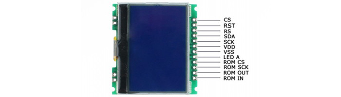 Pinout Display LCD 128x64 JLX12864G-086 SPI para Projetos - [1030005]