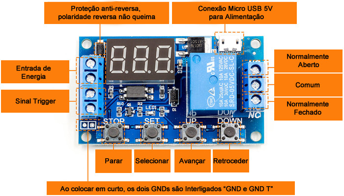 Relé Temporizador Digital Ajustável Delay Timer para Chocadeira e Usos em  Geral