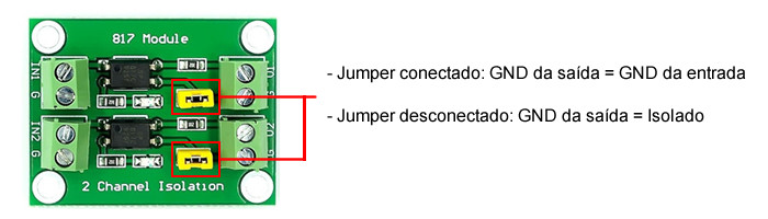 Jumper Isolador Óptico PC817 2 Canais com Arduino - [1030103]