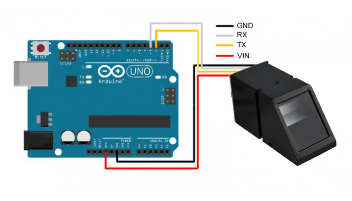 Conexão eitor Biométrico para Arduino JM101 - [1030105]