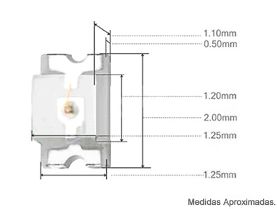 Medidas Led 0805 Smd Branco 6400k - [1030141]