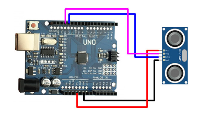 Conexão Arduino Uno SMD com Sensor Ultrassônico - [1030172]