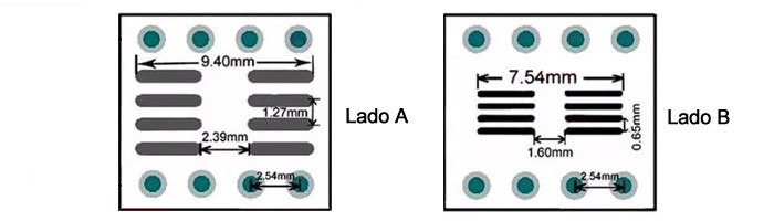 Adaptador Sop8 Ssop8 Tssop8 Para Dip8 - Kit com 5 Unidades - [1030247]