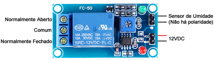 Sensor de Umidade de Solo 12V com Relé FC-50 - [1030360]