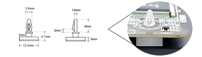 Suporte Espaçador Plástico 5mm com Fita 3M para PCI com Furo 3mm - Kit com 5 unidades - [1030614]