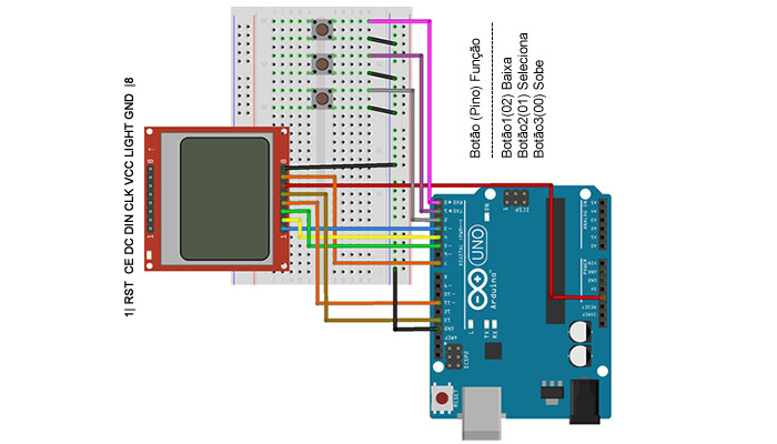 Conexão Display LCD Nokia 5110 com Arduino - [1030618]