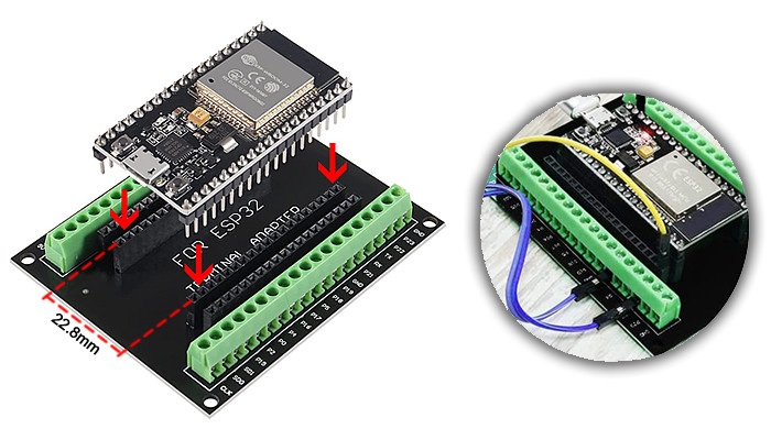Expansor com Borne para NodeMCU ESP32S 38 Pinos - OUTLET Expansor com Borne para NodeMCU ESP32S 38 Pinos - OUTLET