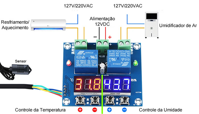 Conexão Termostato Digital XH-M452 - [1030730]