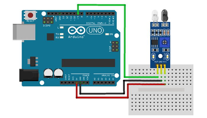 Conexão Sensor de Obstáculo Reflexivo Infravermelho HW-201 com Arduino - [1030758]