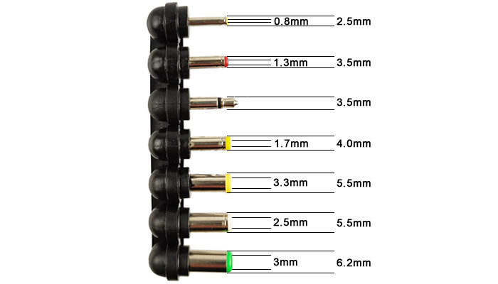 Dimensões Plugues Fonte Regulável Universal 3V a 12VDC 3A + 7 Plugs Variados - [1030871]