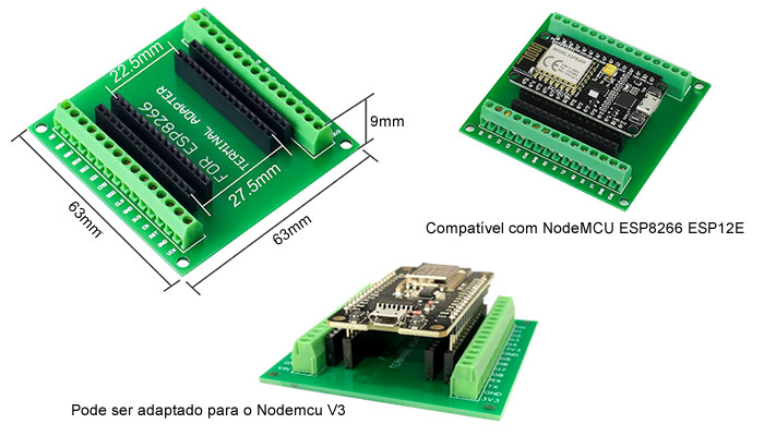 Compatibilidade Expansor para NodeMCU ESP8266 ESP12E 30 Pinos - [1031129]