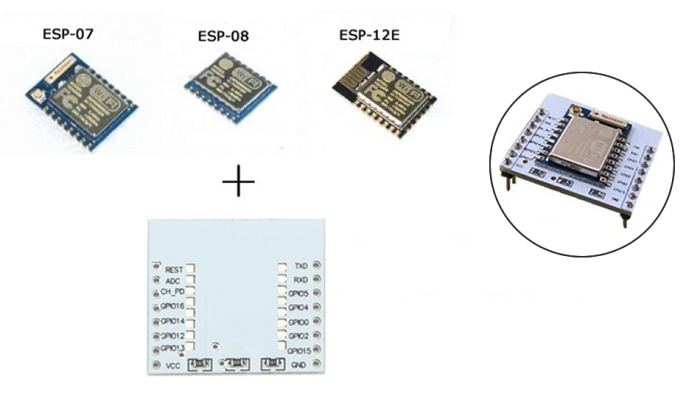 Placa para Módulo Wifi ESP8266 ESP-07, ESP-08 e ESP-012E - [1031323]