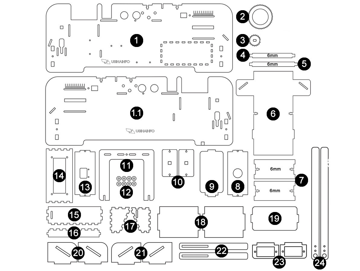 Estrutura para Esteira Arduino em MDF V3 + Manual de Montagem - [1031797]