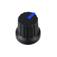 Knob Estriado para Projetos - Preto/Azul