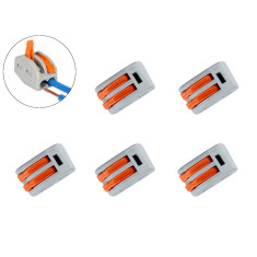 Conector de Emenda R&aacute;pida com Alavancas 2 Vias 32A 250V - Kit com 5 Unidades