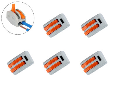 Conector Tipo Wago 2 Fios Emenda R&aacute;pida 32A 250V - Imagem 1