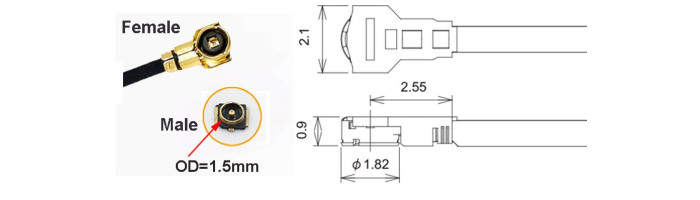 Cabo Pigtail IPX4 (U.FL4 / I-PEX4 / MHF4 / UMCC4) - [1032185]